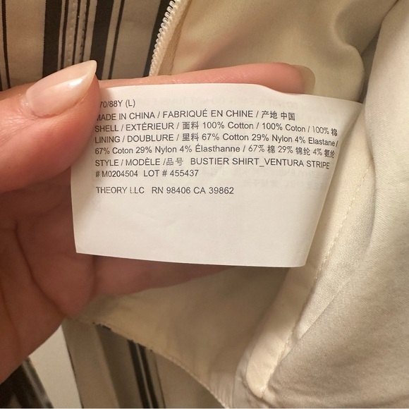 Theory bustier cropped top in cotton poplin - Picture 3 of 4